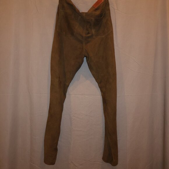 NWT Lauren Ralph Lauren Black Label Goat Suede High-Rise Boot Pants – Dark Olive - Picture 10 of 15